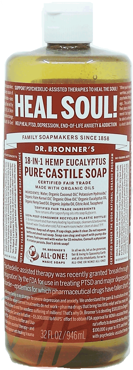 Dr. Bronner's Magic Heal Soal! hemp eucalyptus pure-castile liquid soap Full-Size Picture